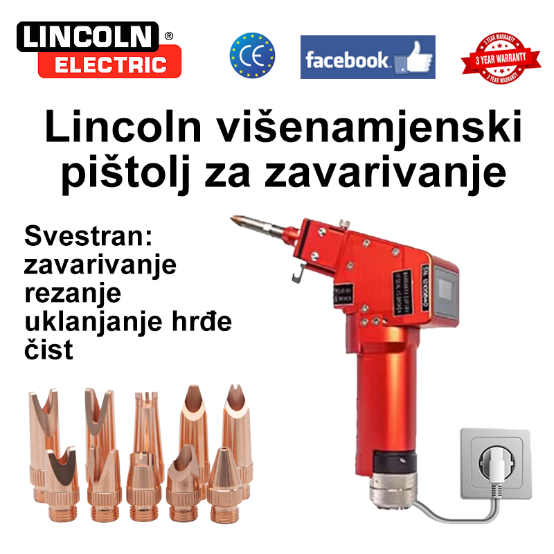 [Top verzija Lincoln pištolja za zavarivanje] Višenamjenski laserski pištolj za zavarivanje od 10000 W (zavarivanje zlata/srebra/bakra/željeza/aluminija/nehrđajućeg čelika), zavarivanje + čišćenje + uklanjanje hrđe + rezanje (brzina 20m/min, debljina 0-30 mm )